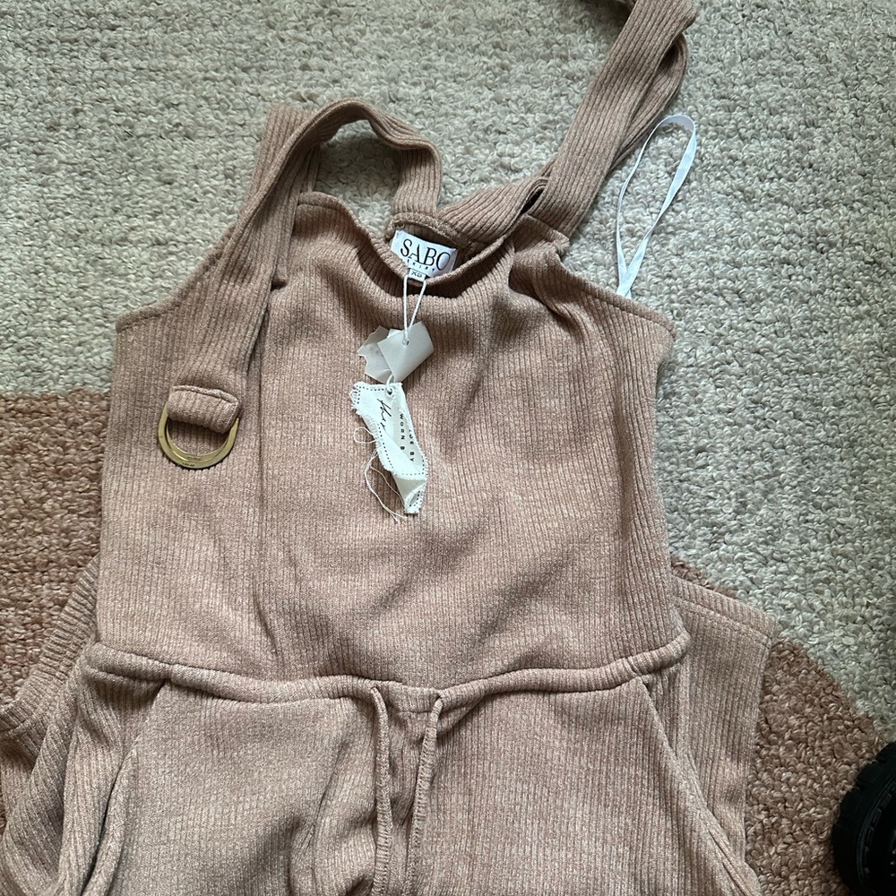Sabo Skirt Ribbed Beige Jumpsuit